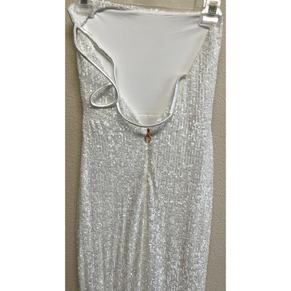 NOOKIE White Sequin Liberty Gown Size L Floor Length Cocktail NEW - Picture 7 of 13